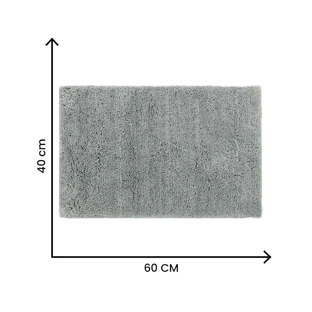 Grey Microfibre Premium Plain Bathmat (40 x 60) cm