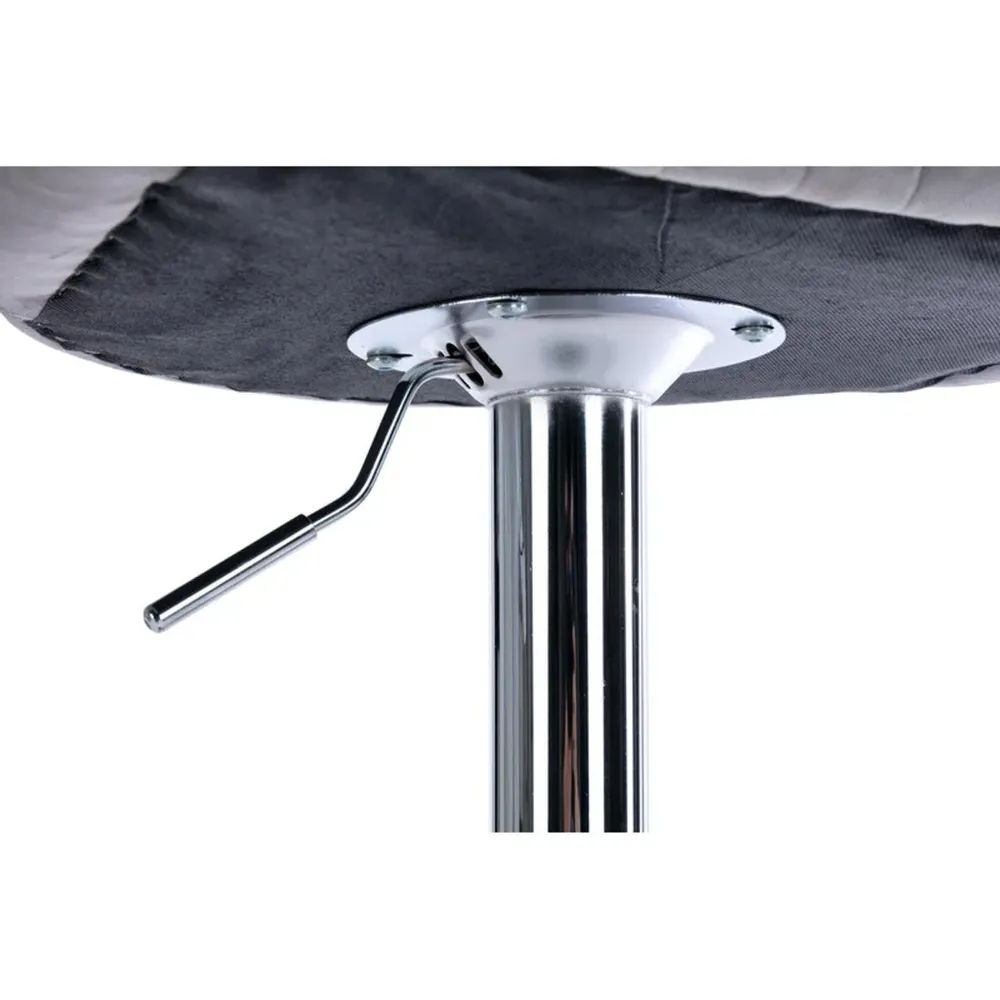 Grey Plush Feel Velvet Adjustable Bar Stool / Long Chair Single Chair