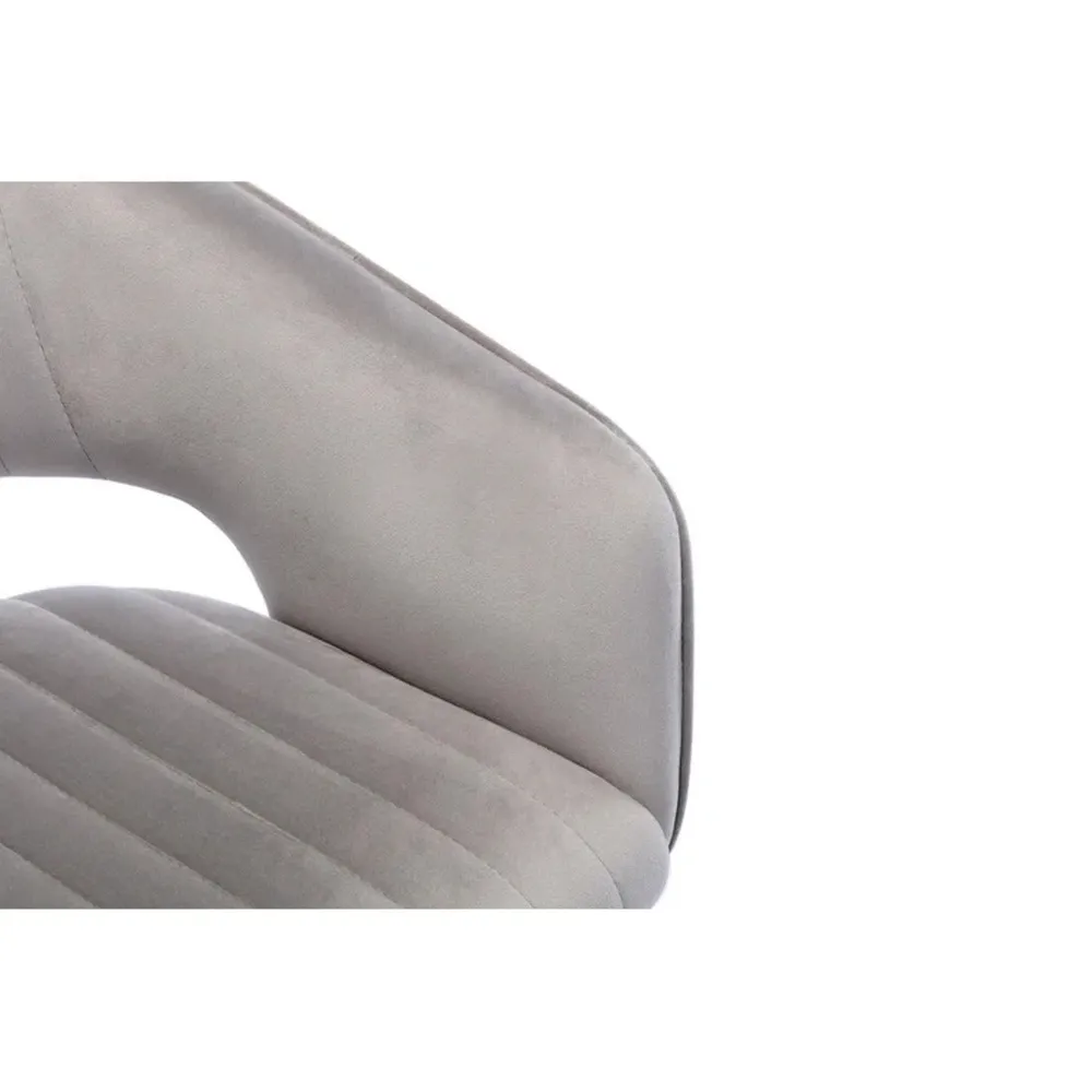 Grey Plush Feel Velvet Adjustable Bar Stool / Long Chair Single Chair