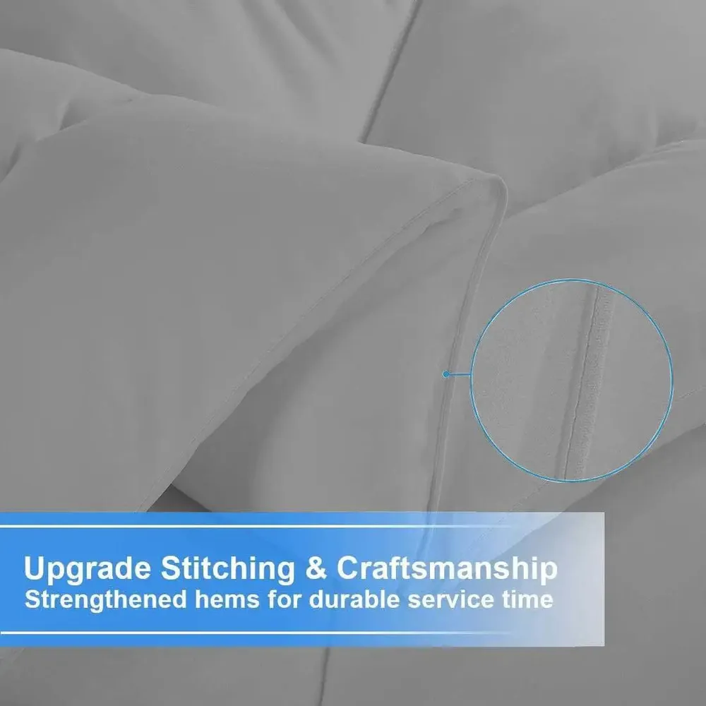 Grey Quilted Double Bed Comforter