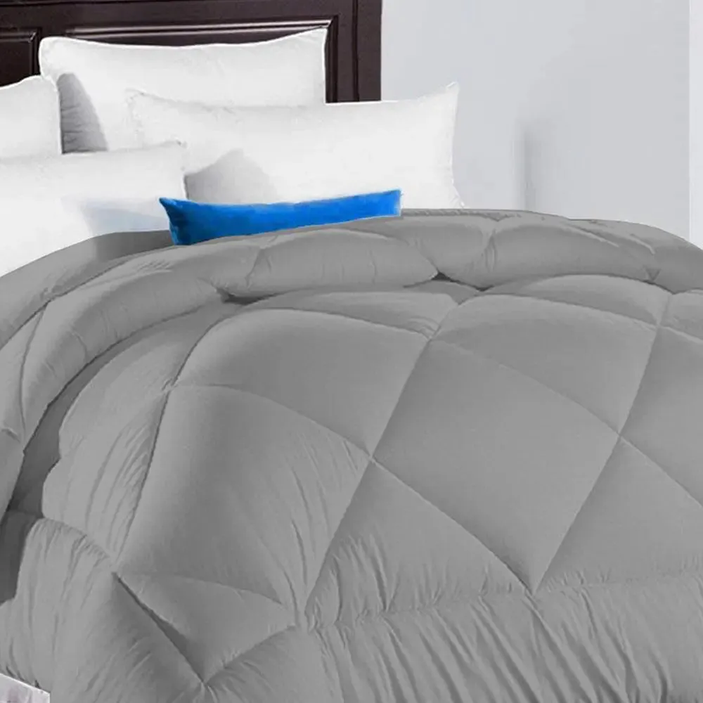 Grey Quilted Double Bed Comforter