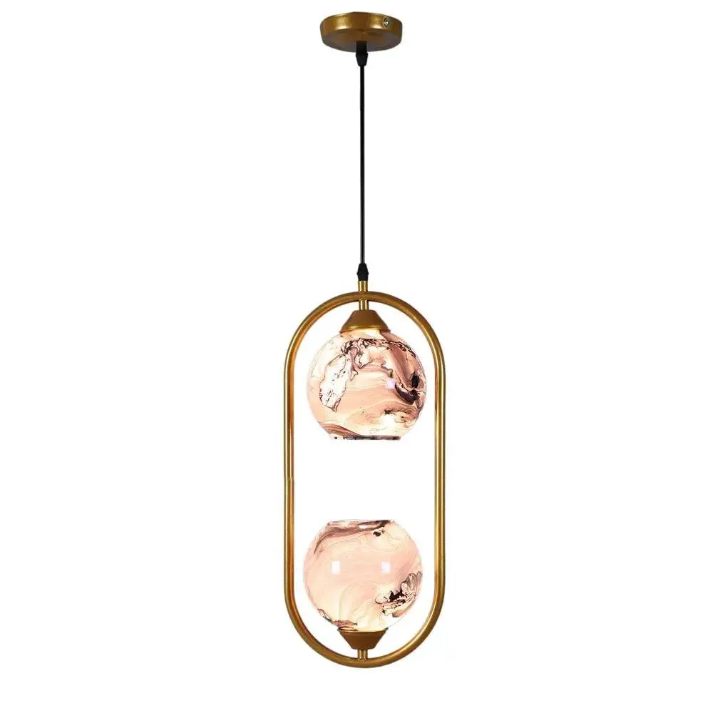 Grey Splashed Dual Globe Capsule Ceiling Light
