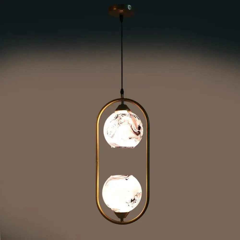 Grey Splashed Dual Globe Capsule Ceiling Light