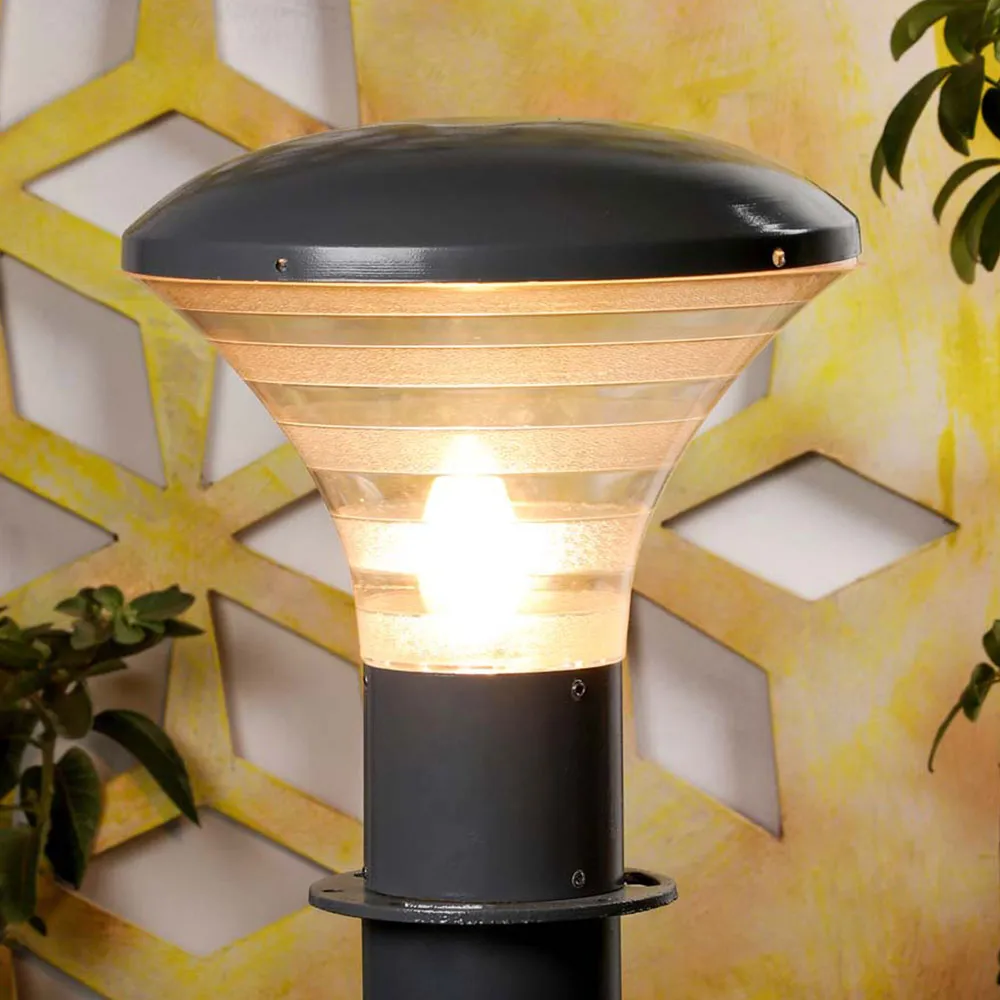 Grey Tapered Decorative Warm Outdoor Gate Light Single Piece