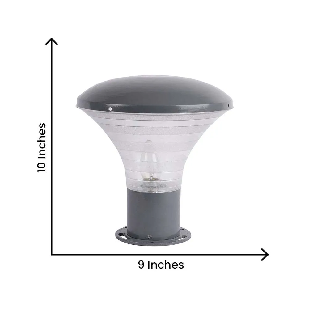 Grey Tapered Decorative Warm Outdoor Gate Light Single Piece