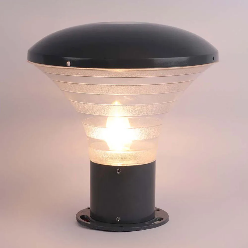 Grey Tapered Decorative Warm Outdoor Gate Light Single Piece