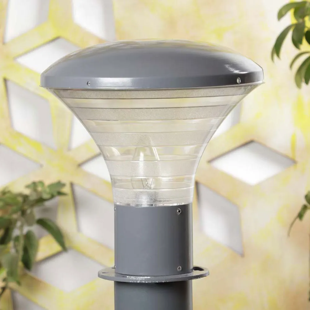 Grey Tapered Decorative Warm Outdoor Gate Light Single Piece