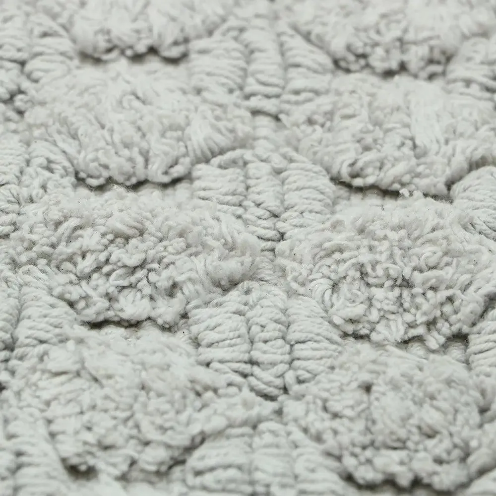 Grey Textured Soft Cotton Bathmat (21 x 34) Inches Single Piece