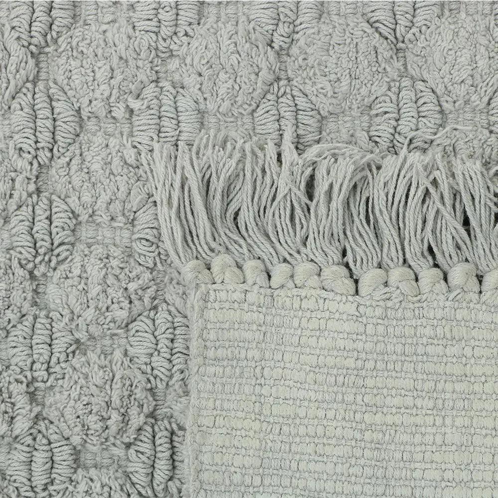Grey Textured Soft Cotton Bathmat (21 x 34) Inches Single Piece