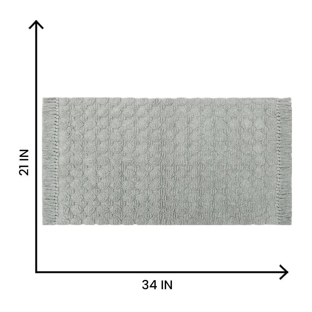 Grey Textured Soft Cotton Bathmat (21 x 34) Inches Single Piece
