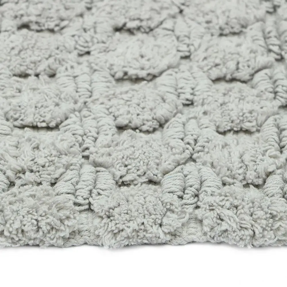 Grey Textured Soft Cotton Bathmat (21 x 34) Inches Single Piece