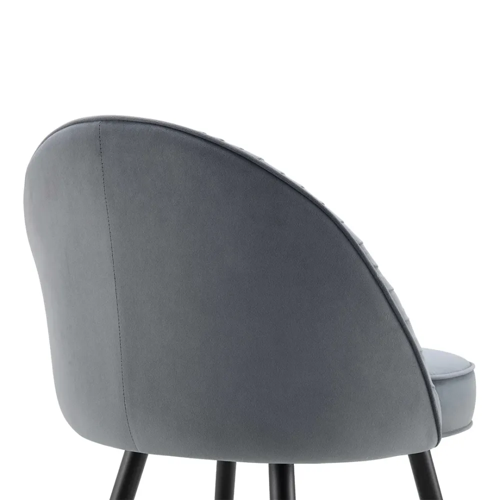 Grey Velvet Accent Chair with Upholstery Single