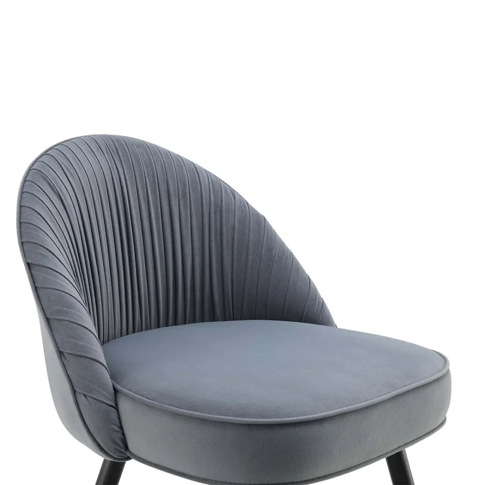 Grey Velvet Accent Chair with Upholstery Single