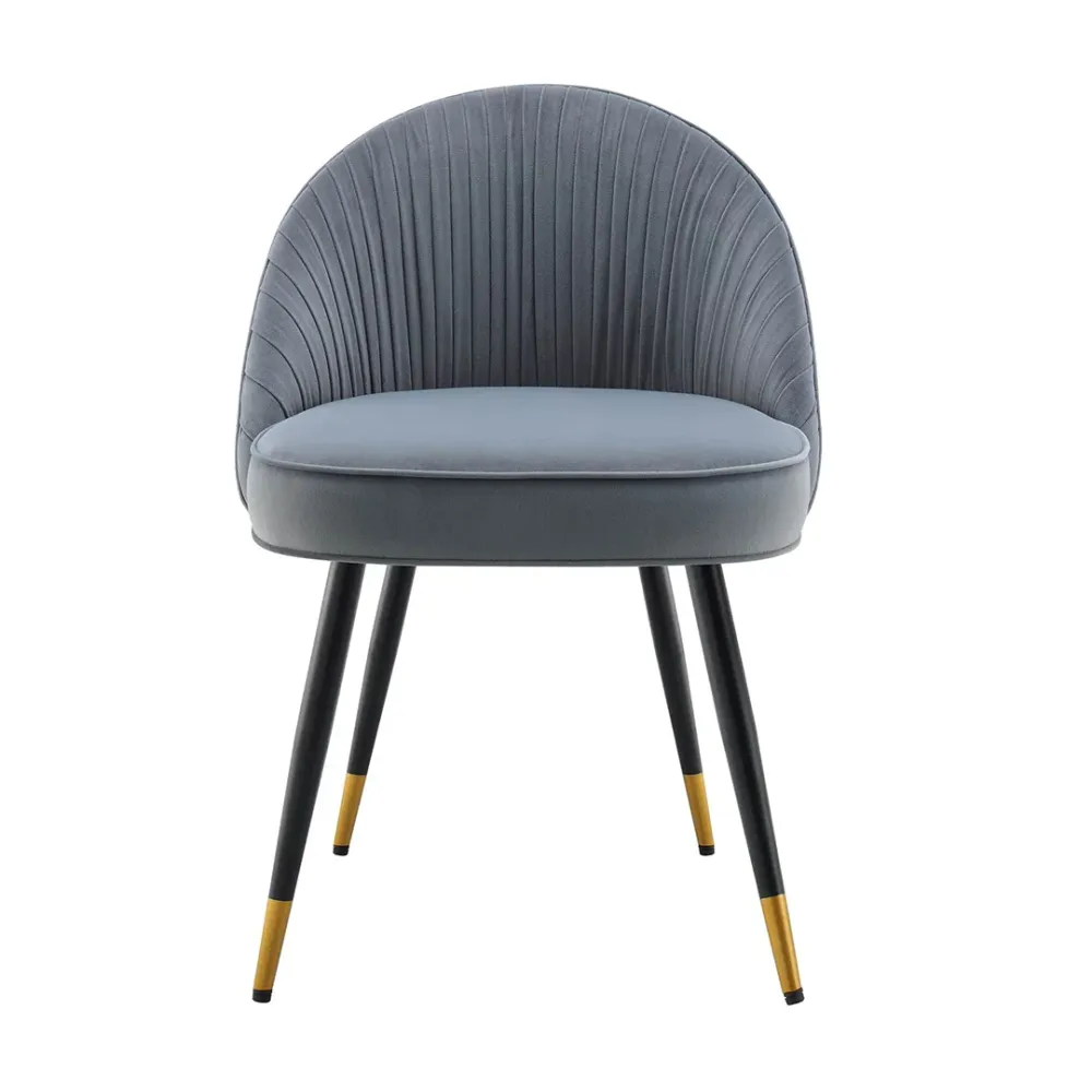 Grey Velvet Accent Chair with Upholstery Single