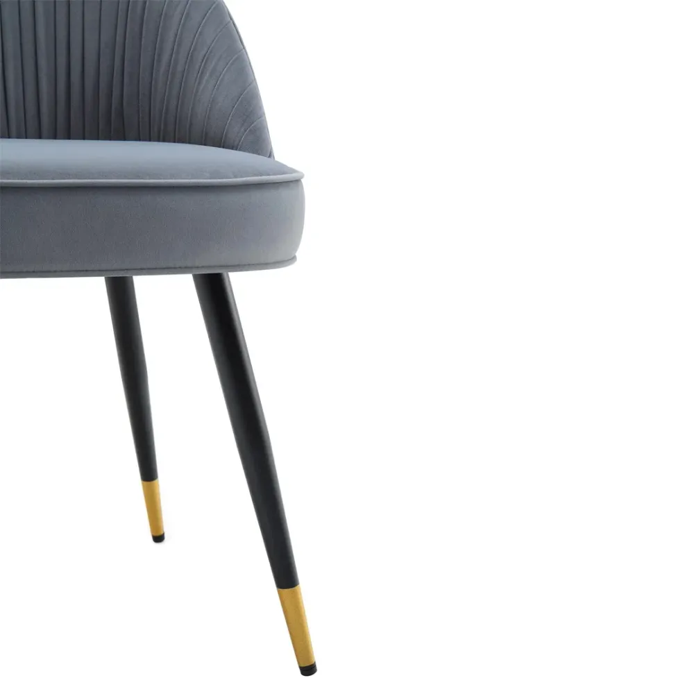 Grey Velvet Accent Chair with Upholstery Single