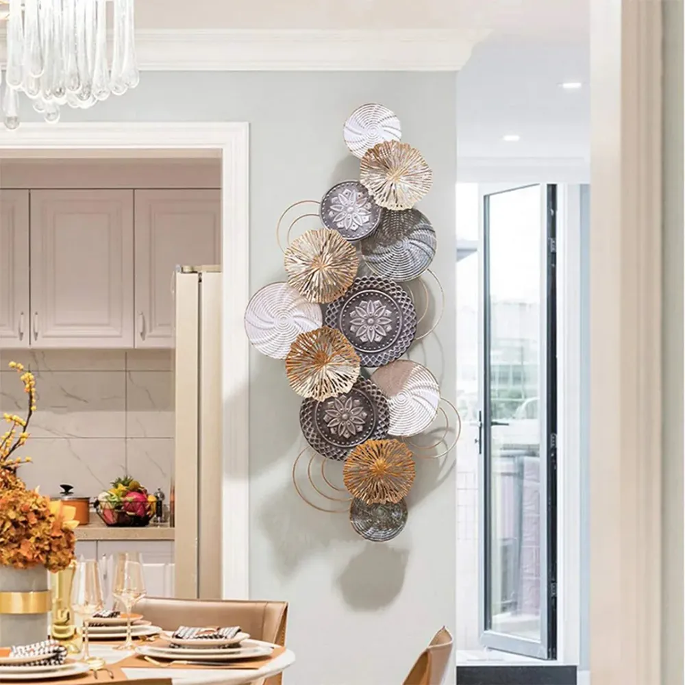 WallMantra Grey & White Self Design Modern Retro Metal Wall Art