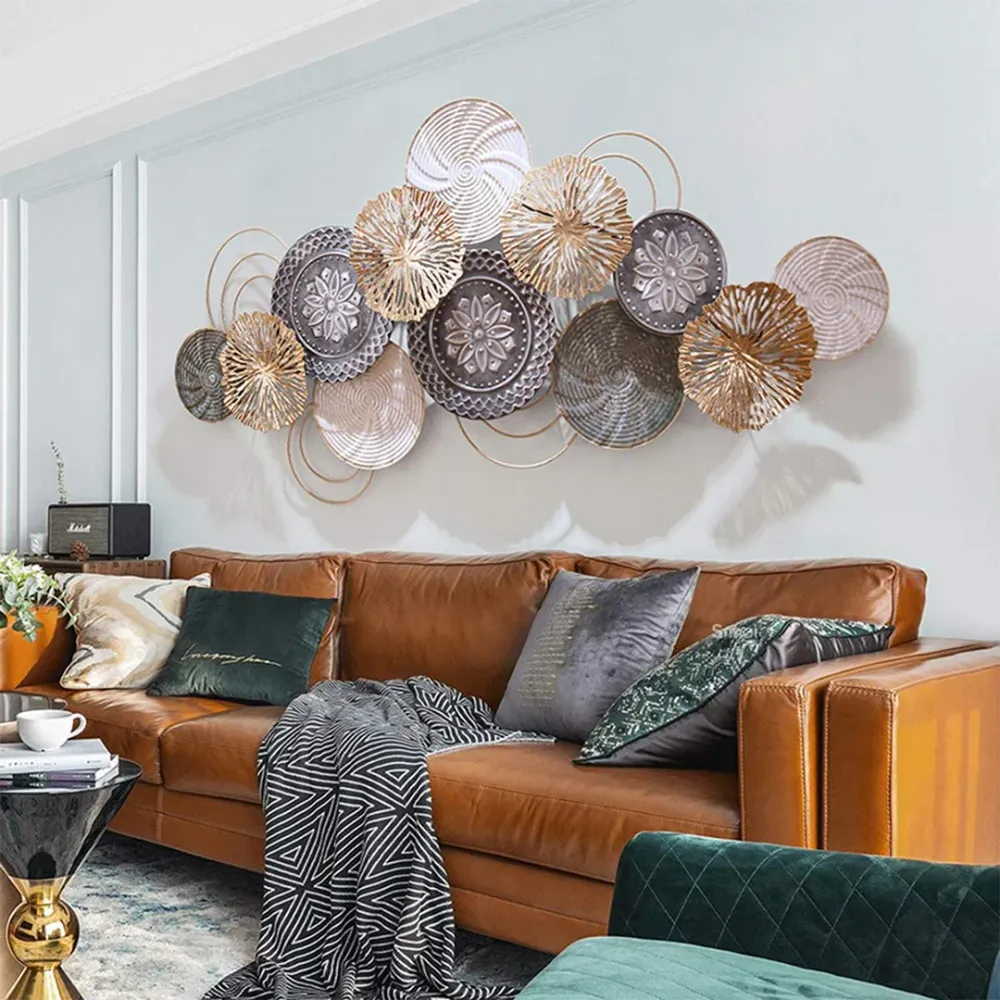 WallMantra Grey & White Self Design Modern Retro Metal Wall Art