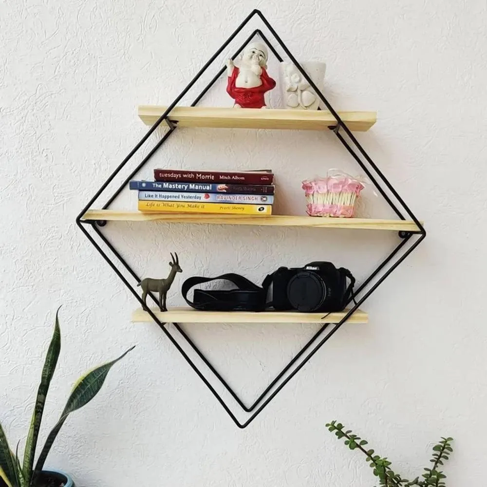 Grista 3 Tier Decorative Metal Wall Shelf