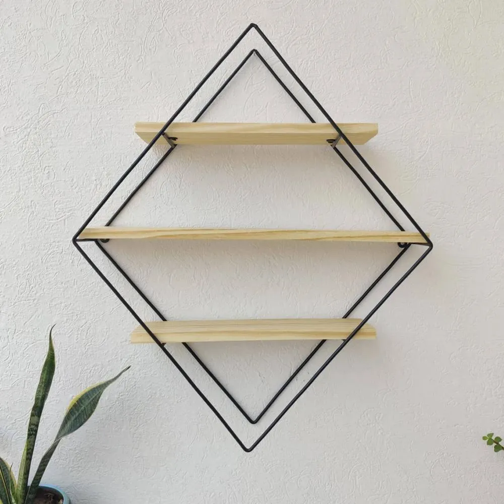 Grista 3 Tier Decorative Metal Wall Shelf