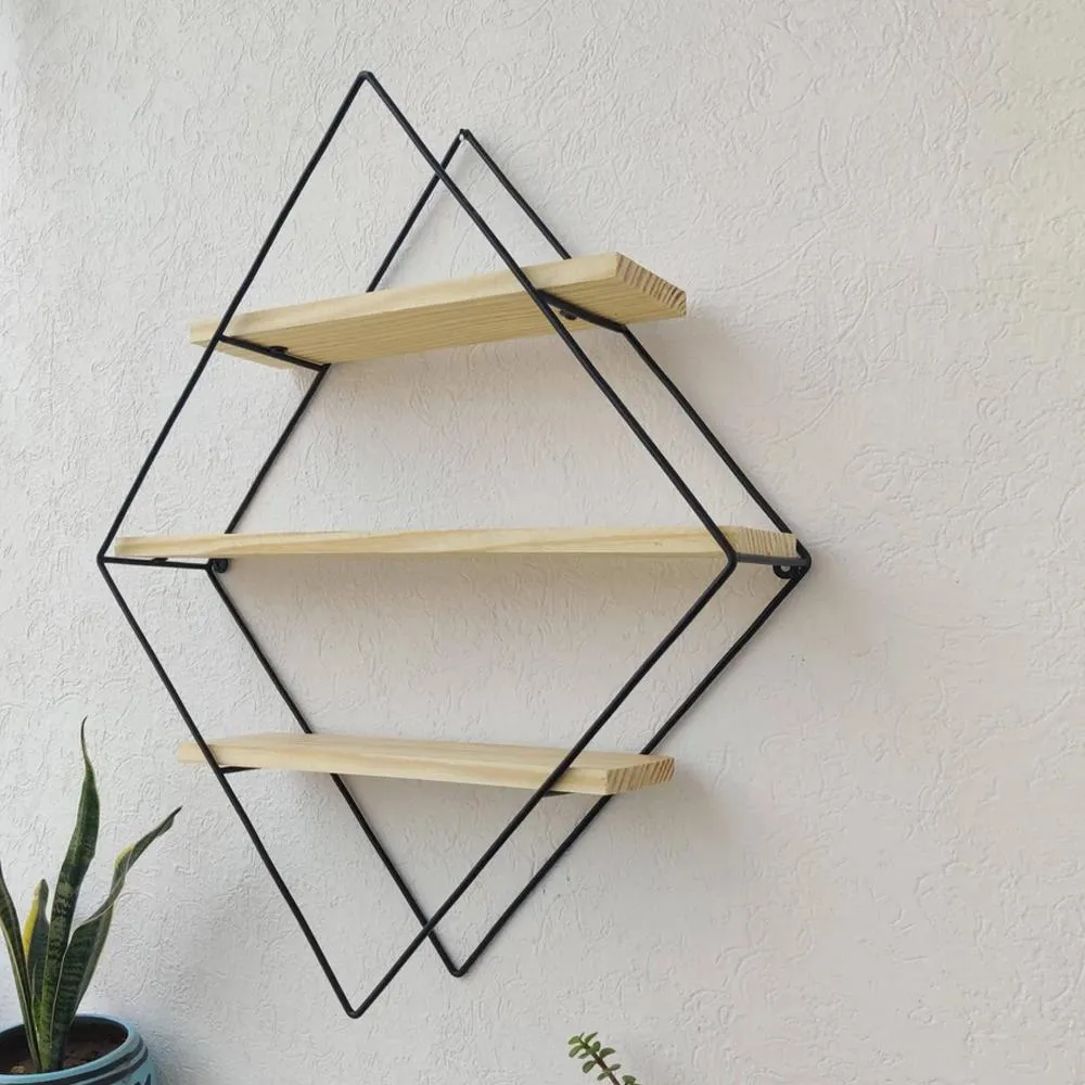 Grista 3 Tier Decorative Metal Wall Shelf