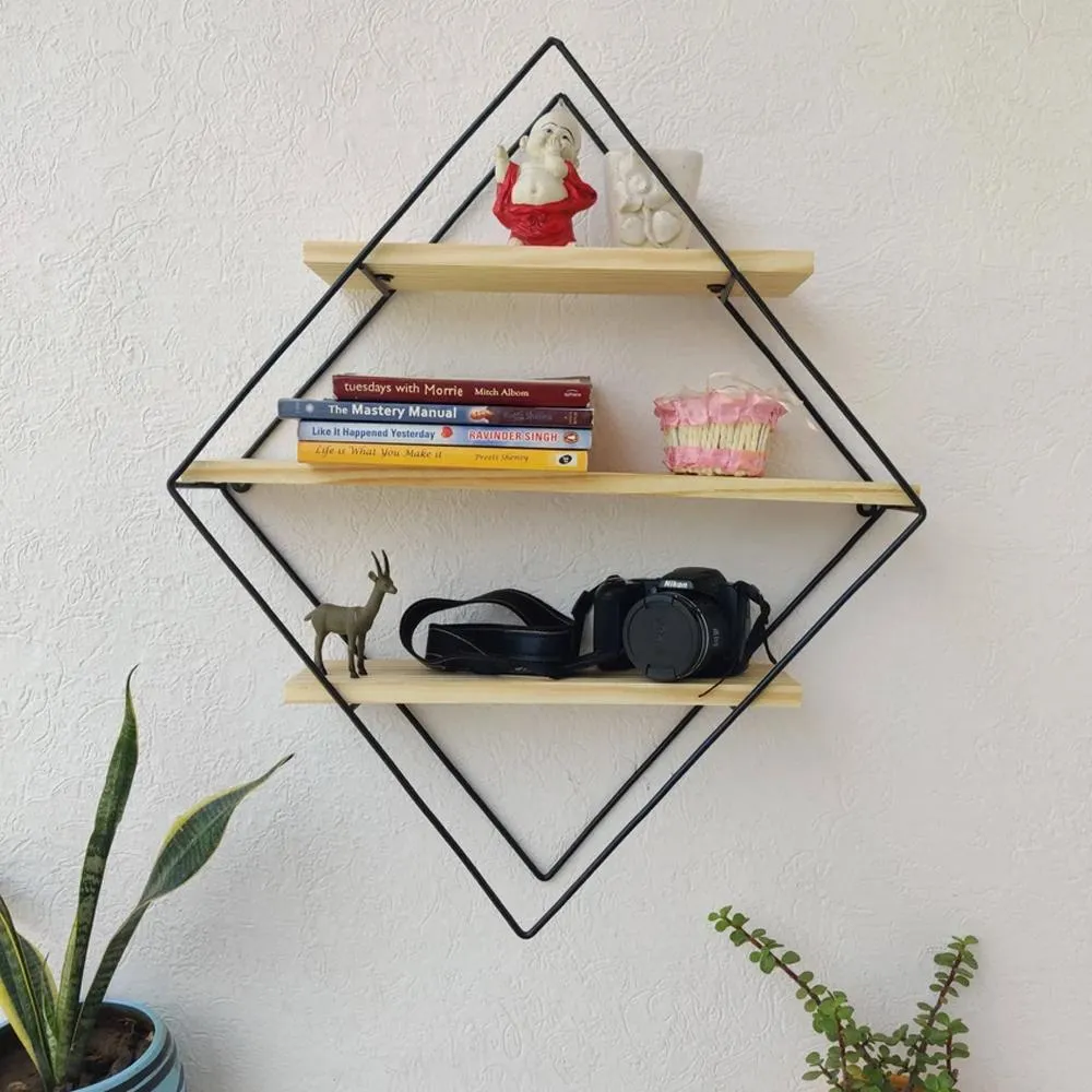 Grista 3 Tier Decorative Metal Wall Shelf