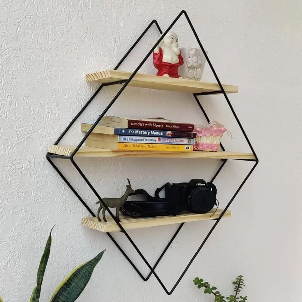 Grista 3 Tier Decorative Metal Wall Shelf