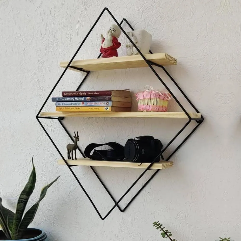Grista 3 Tier Decorative Metal Wall Shelf