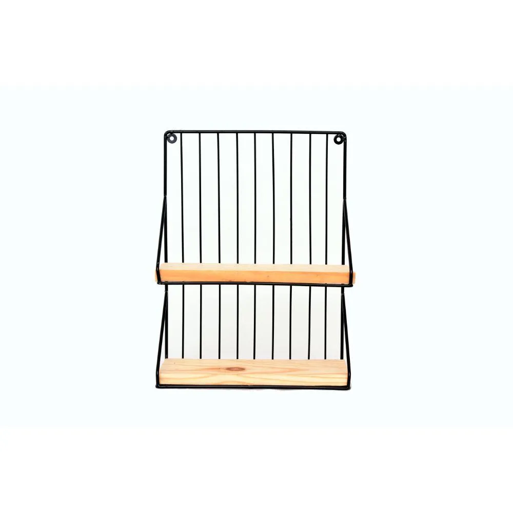 Grista Decorative Bars Metal Double Wall Shelf