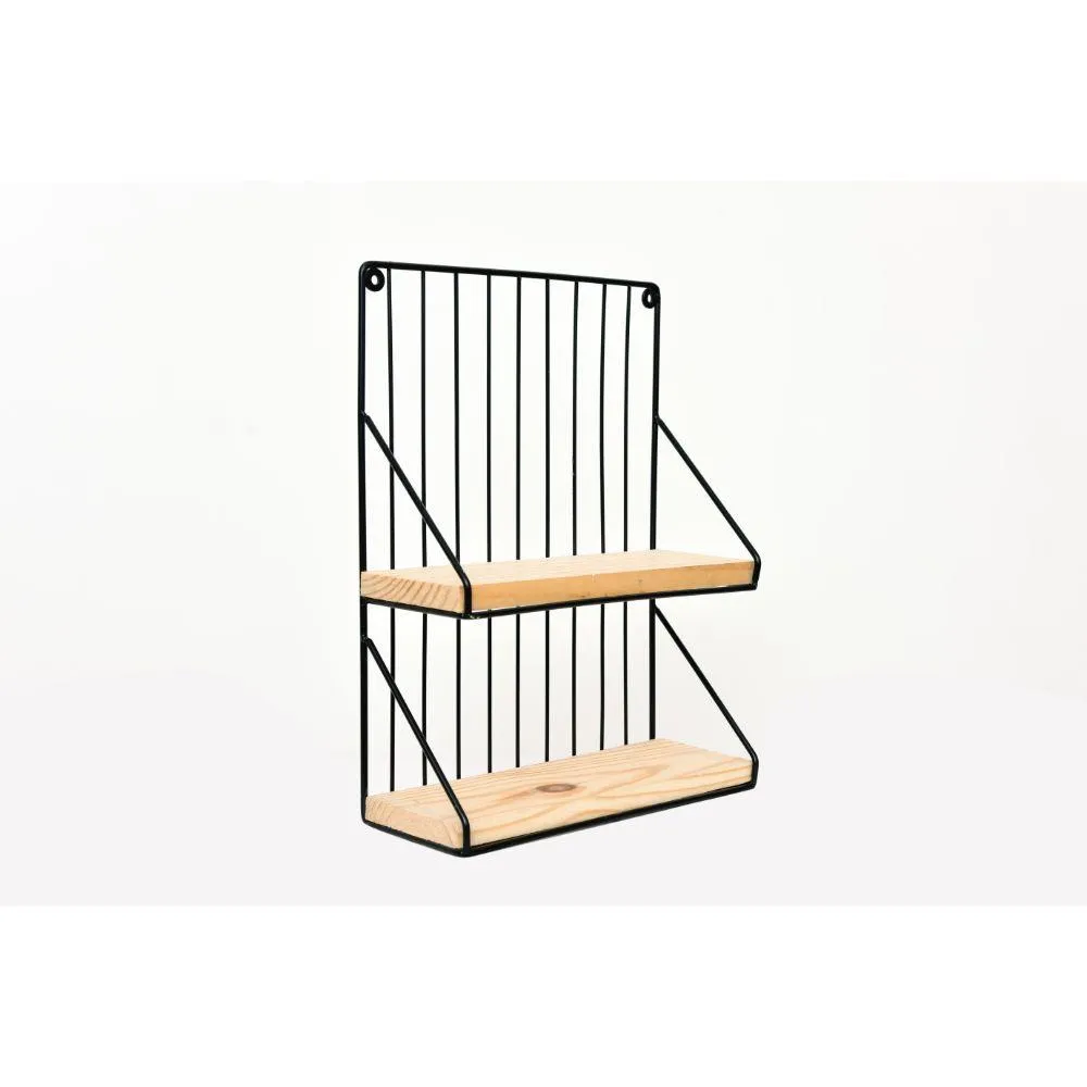 Grista Decorative Bars Metal Double Wall Shelf