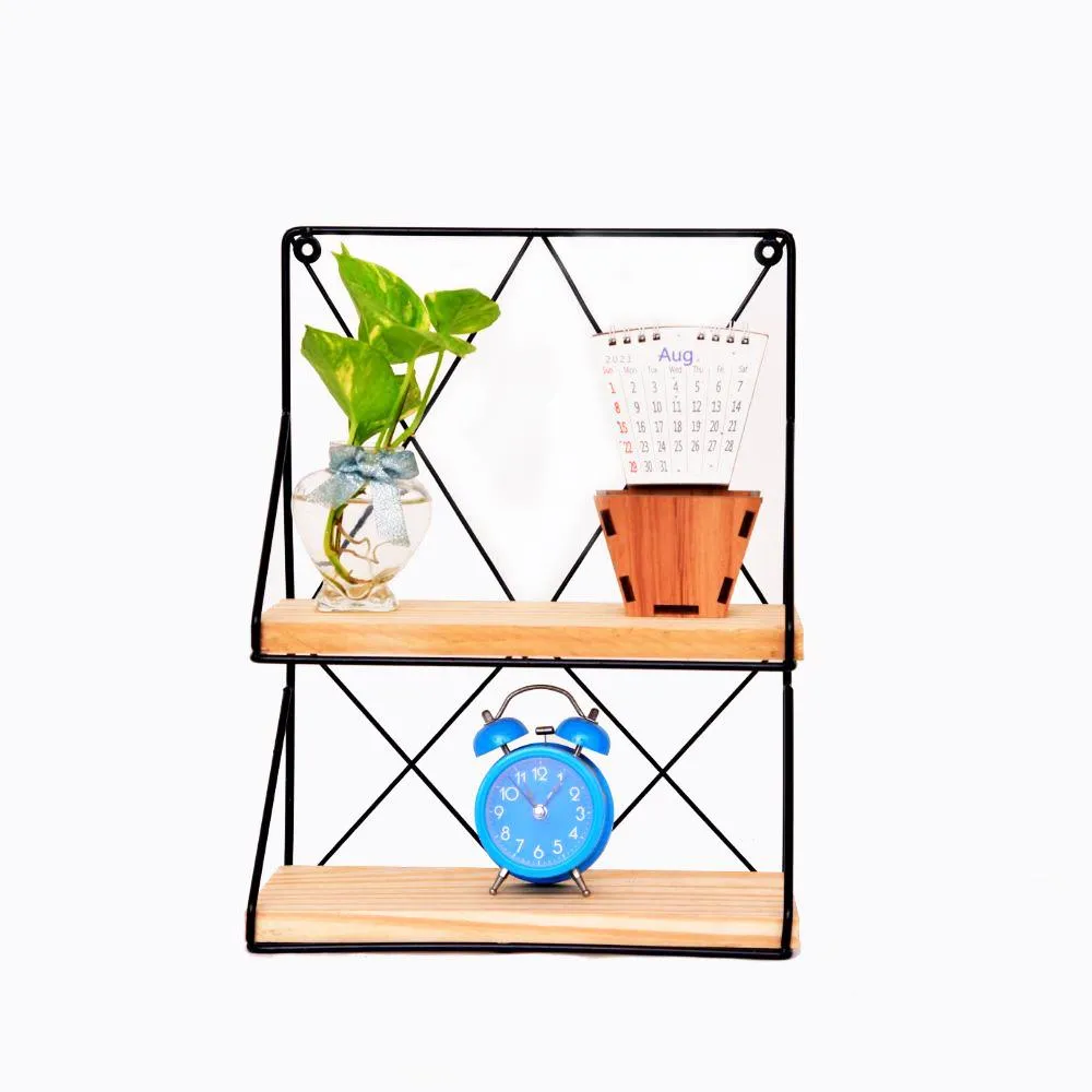 Grista Decorative Metal Double Wall Shelf