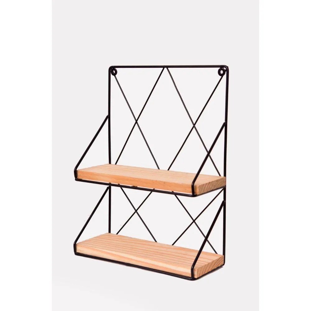 Grista Decorative Metal Double Wall Shelf