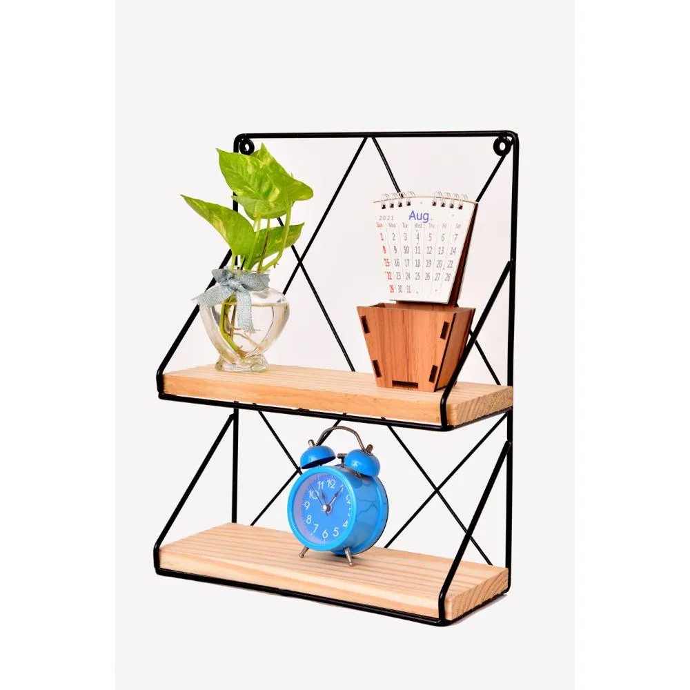 Grista Decorative Metal Double Wall Shelf