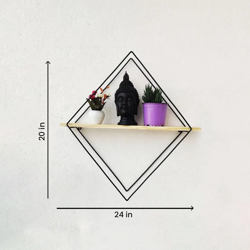 Grista Diamond Decorative Metal Wall Shelf (Set of 2)