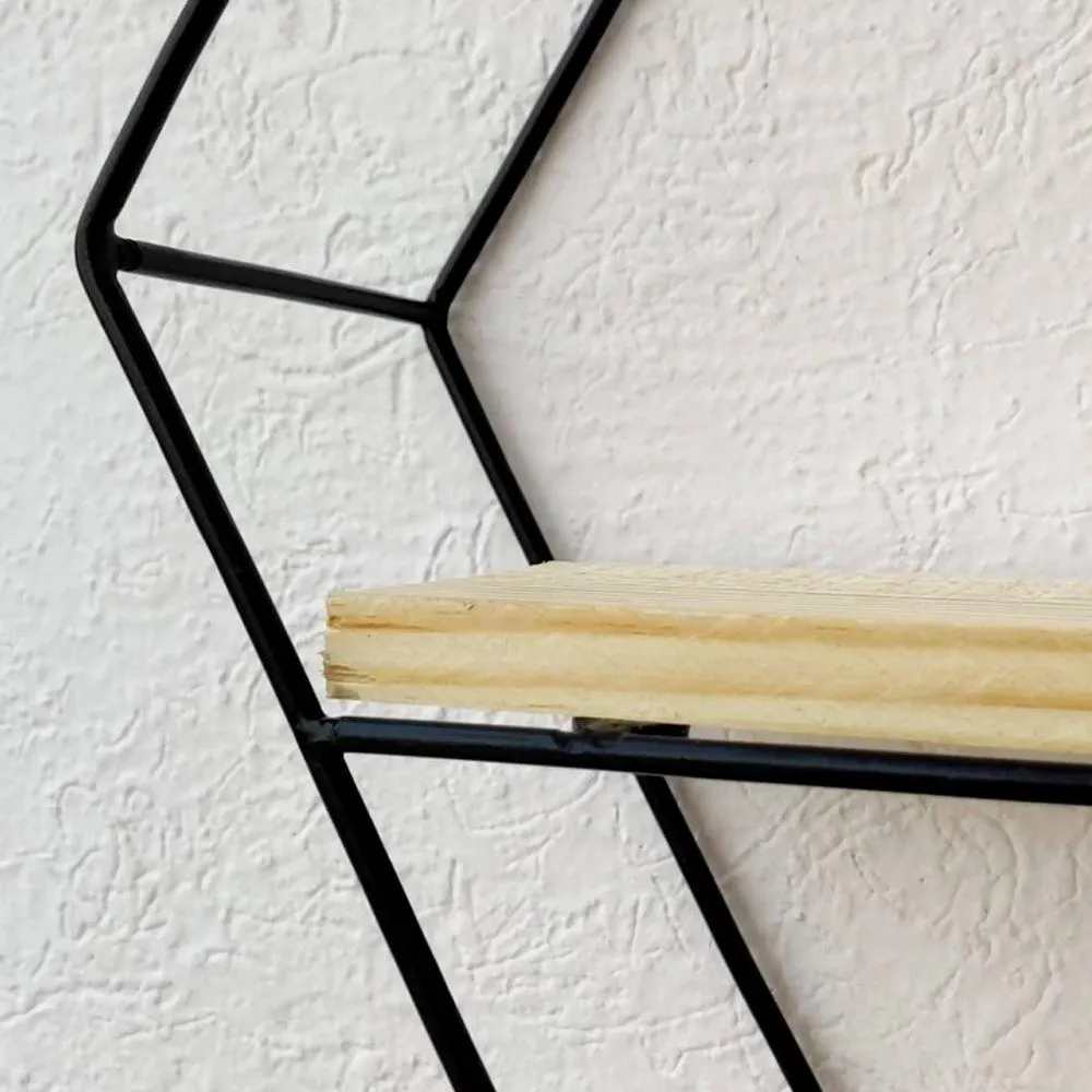 Grista Hexim Decorative Metal Wall Shelf
