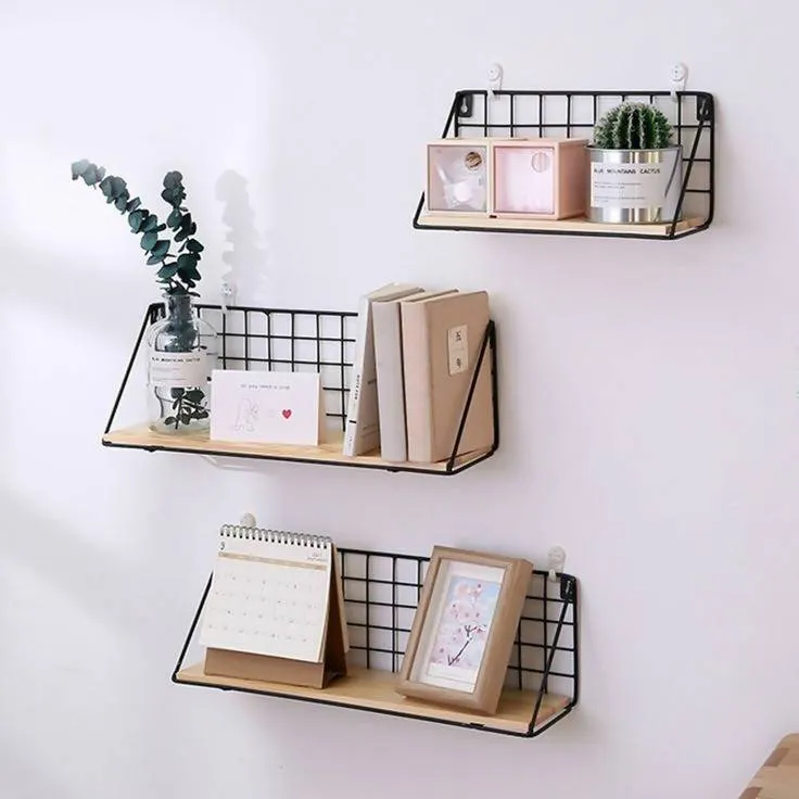 Grista Mesh Decorative Metal Wall Shelf (Set of 3)