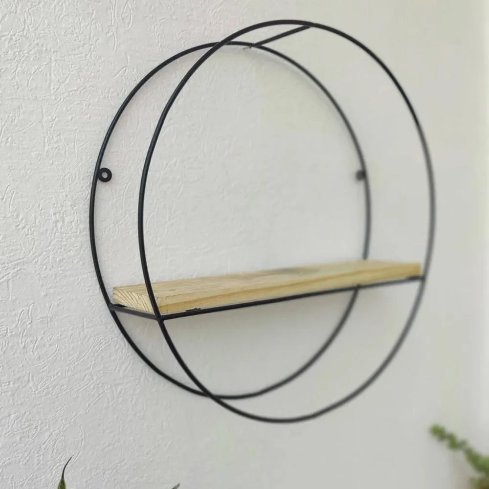 Grista Round single tier Decorative Metal Wall Shelf