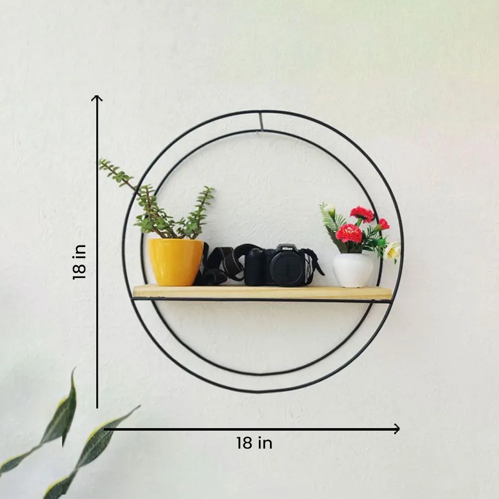 Grista Round single tier Decorative Metal Wall Shelf