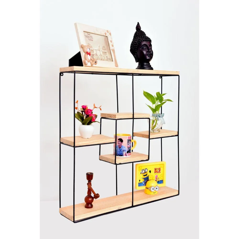 Grista Spacious Decorative Metal Wall Shelf