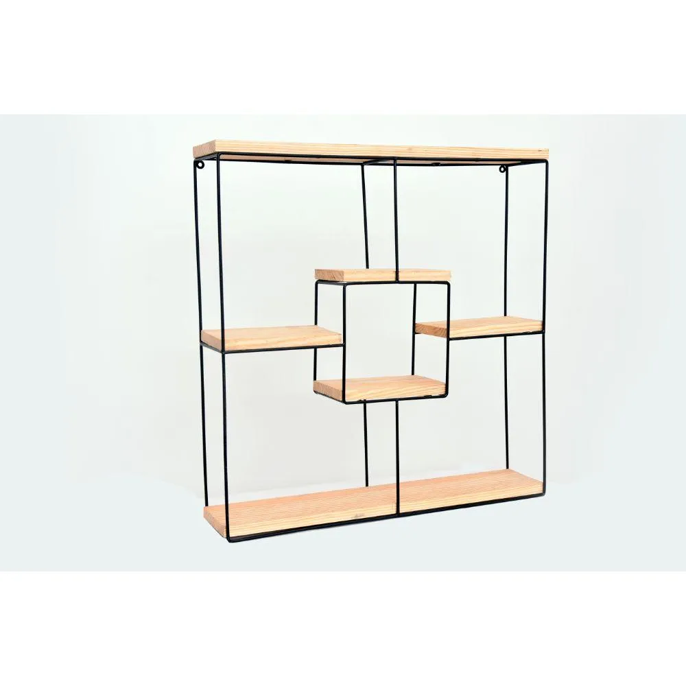 Grista Spacious Decorative Metal Wall Shelf