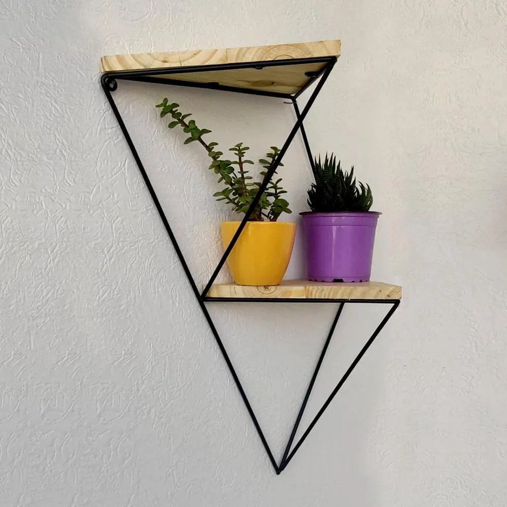 Grista Tri shape Decorative Metal Wall Shelf