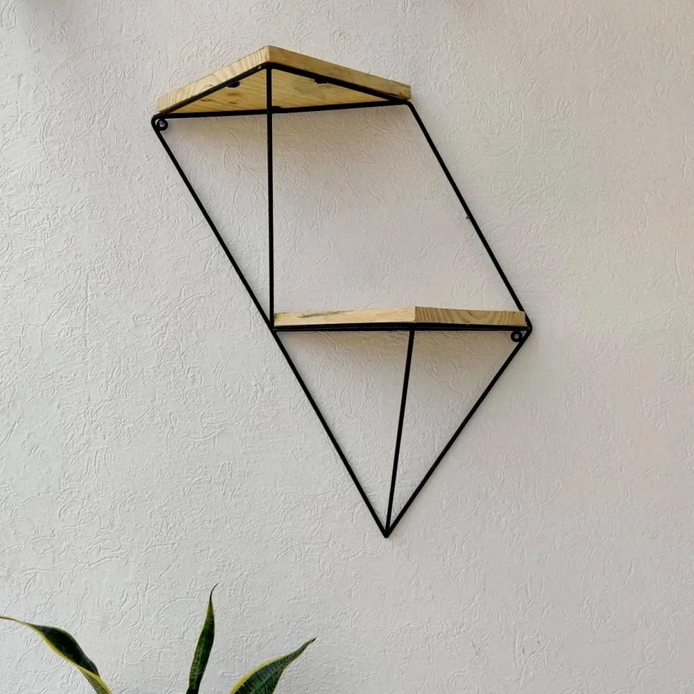 Grista Tri shape Decorative Metal Wall Shelf