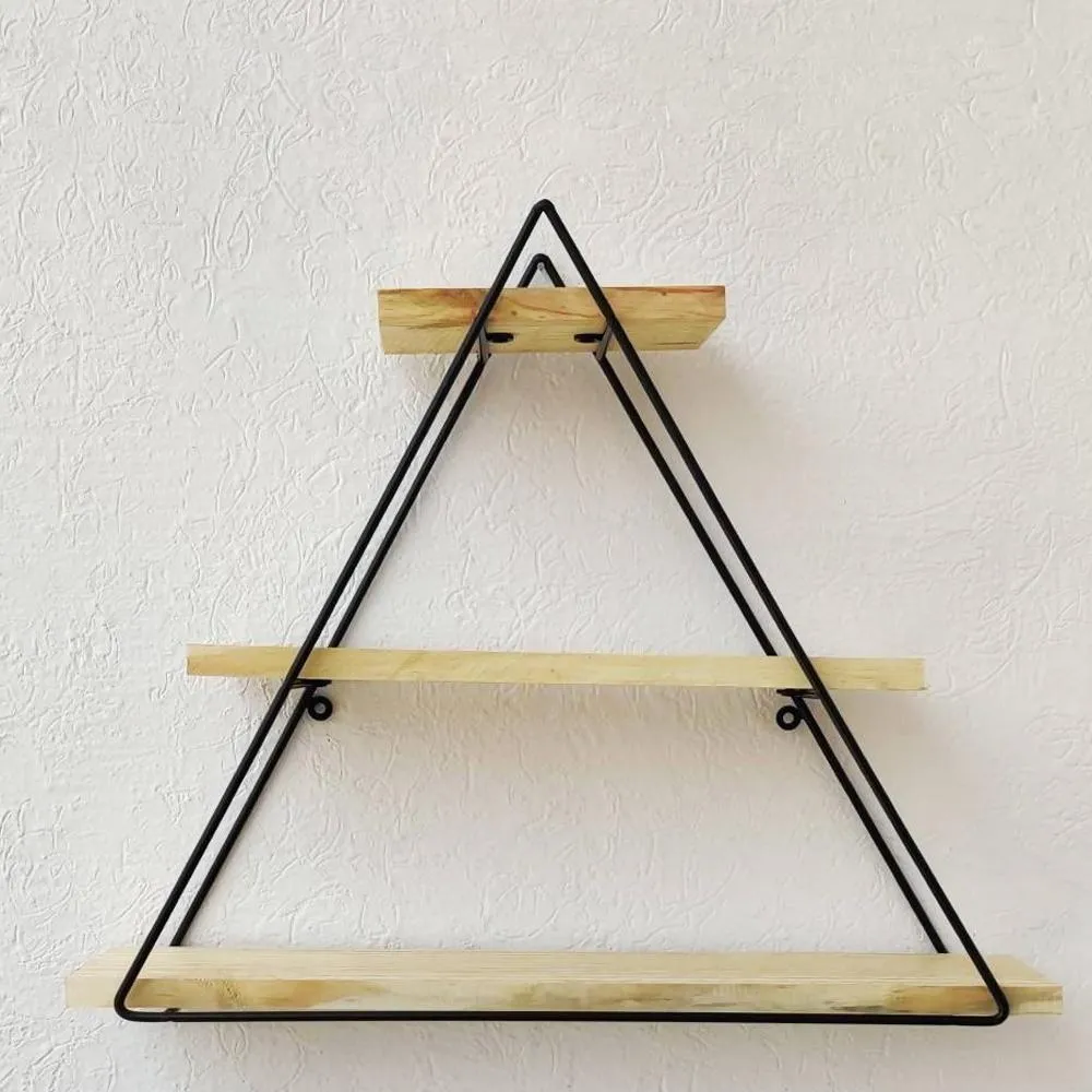 Grista Triangle 3 tier Decorative Metal Wall Shelf