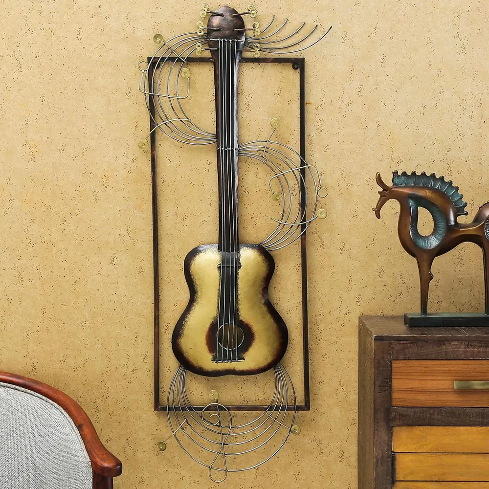 Guitar & Melodies Artistic Metal Wall Art
