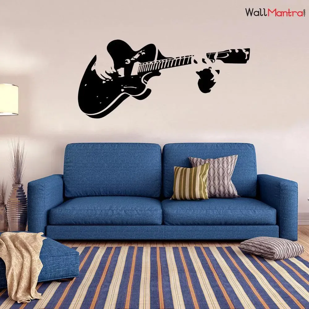 Guitar Music Wall Sticker For Living Room