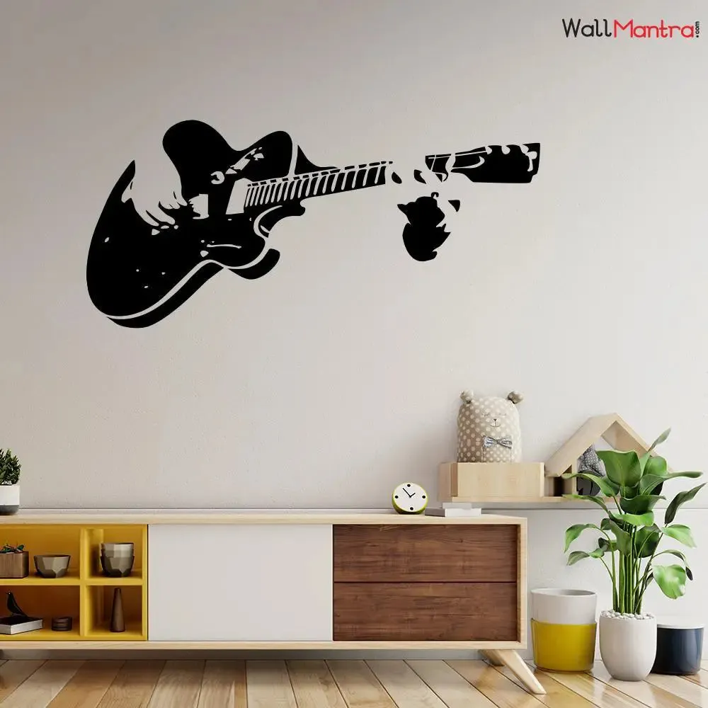 Guitar Music Wall Sticker For Living Room