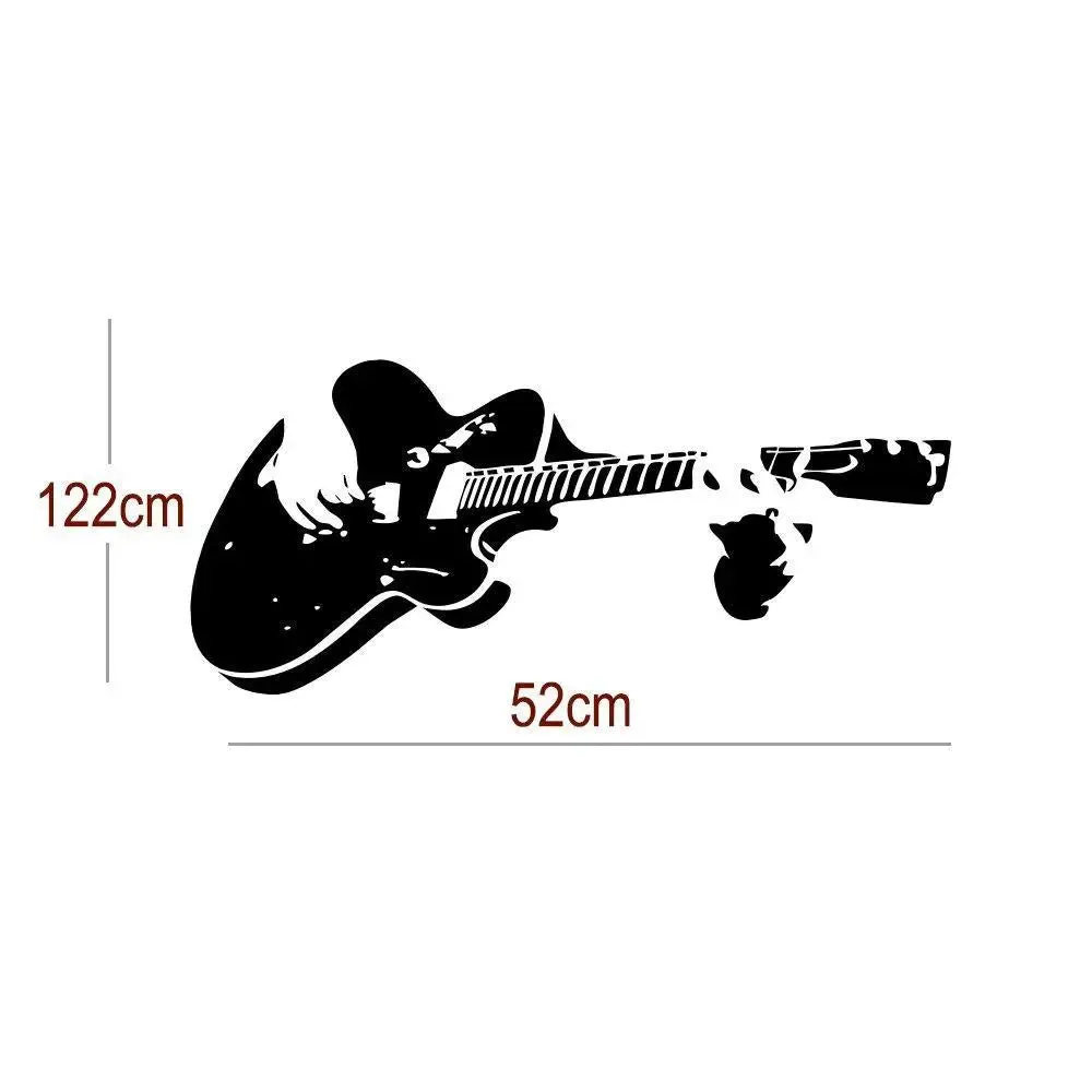Guitar Music Wall Sticker - White - 122x52cm