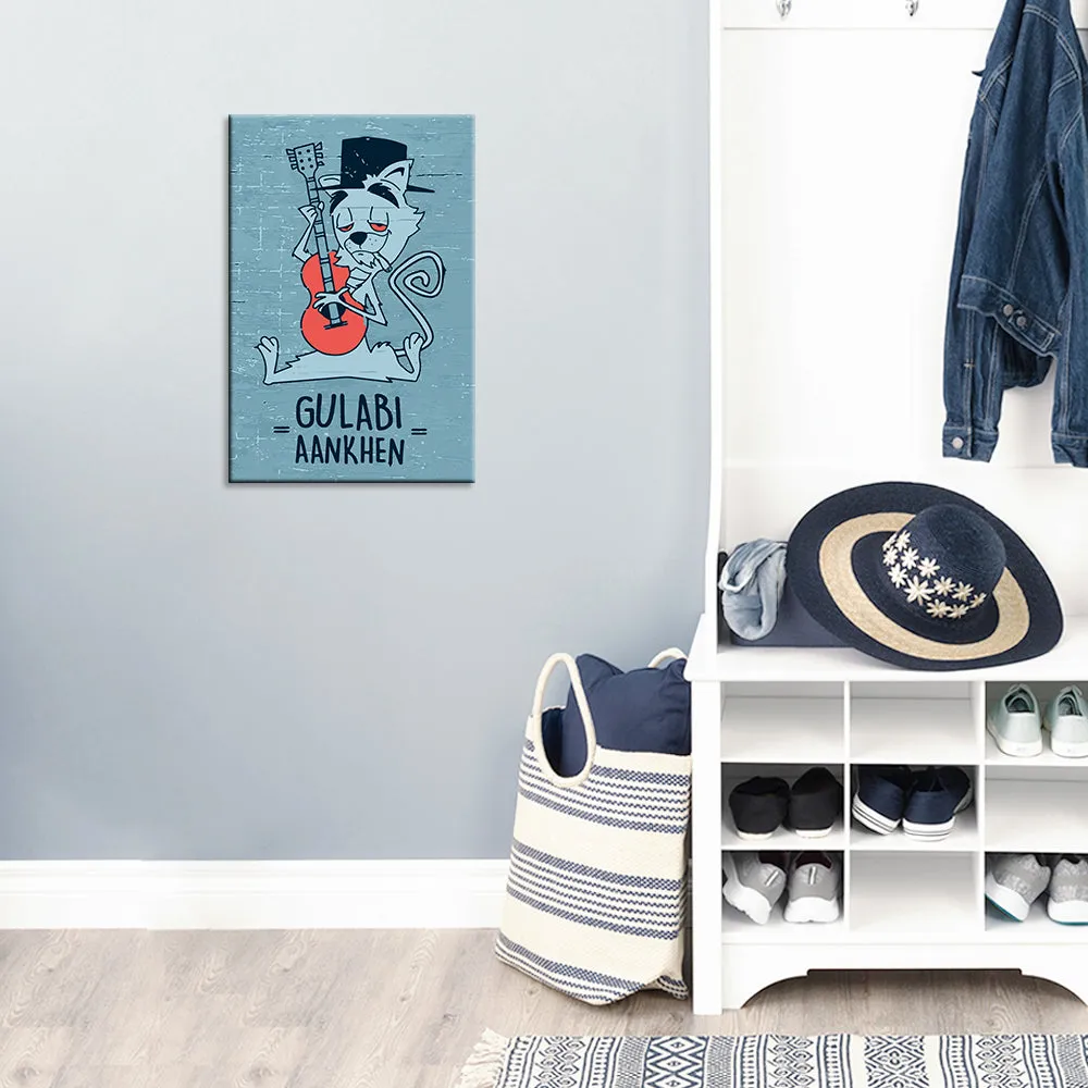 "Gulabi Aankhen" High Cat Funky Wooden Sign
