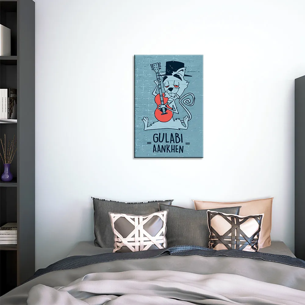 "Gulabi Aankhen" High Cat Funky Wooden Sign