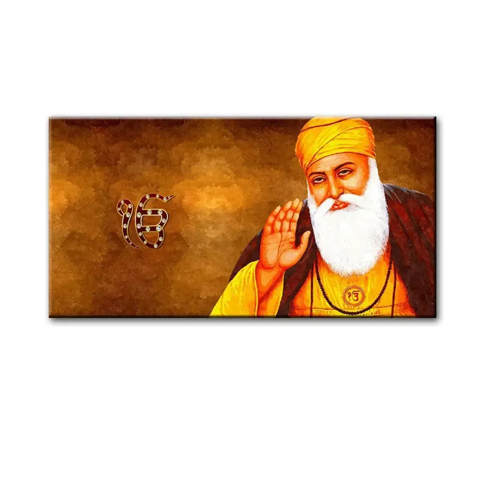 Gurunanak dev ji  Canvas Wall Printed Painting With Wood Frame