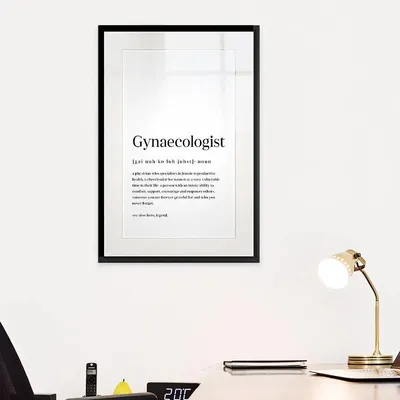Gynecologist Typographical Framed Wall Art / Gift for Doctor